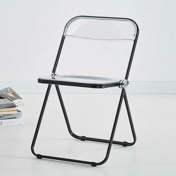 含運 收納椅   亞克力透明折疊椅子家用服裝店拍照化妝椅網紅ins風凳子靠背餐椅