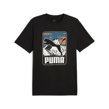 【PUMA官方旗艦】基本系列山巒跳豹圖樣短袖T恤(M) 男性 62791101