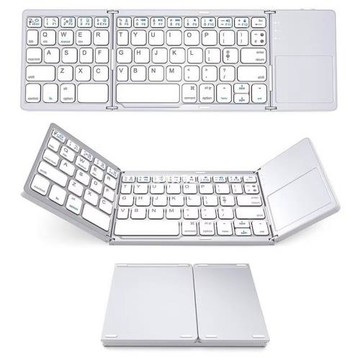 三折疊無線藍牙帶鼠標觸控板迷你鍵盤手機平板專用筆記本ipad打字