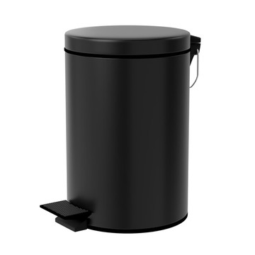 TRENY 加厚 緩降 不鏽鋼垃圾桶  霧黑色  22.5 x 33.5cm
