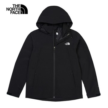 The North Face 官方旗艦 北面女款黑色防水透氣可調節收納連帽衝鋒衣｜88FY4H0