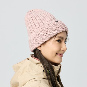 GORE INFINIUM防風保暖帽(A1AH2402N粉紫/粗針織帽/保暖帽/秋冬穿搭/素色百搭)