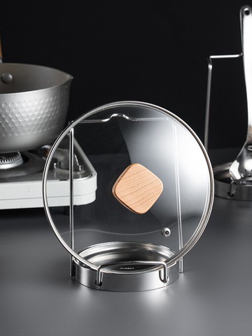 不銹鋼鍋蓋架立式臺面家用廚房多功能砧板架免打孔架子支架置物架