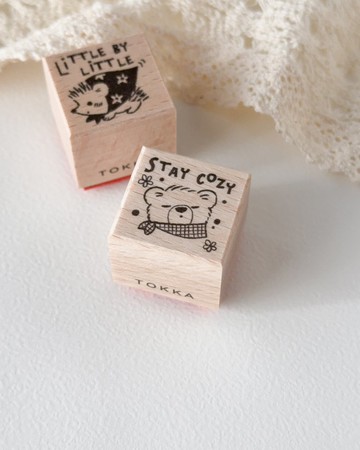 熊熊 2×2cm 橡膠印章 | 溫暖心情 日記或贈禮的療癒點綴