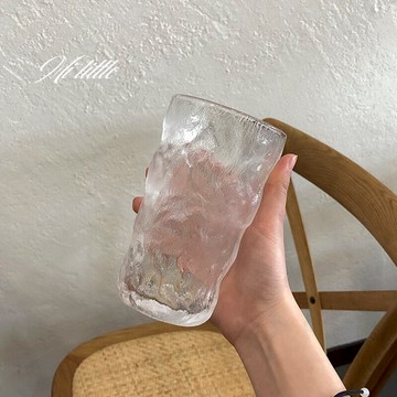 網紅樹紋水杯女透明玻璃杯ins風高顏值家用大容量牛奶果汁杯子