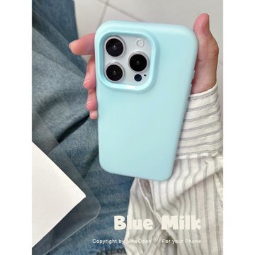 九點半藍椰奶凍液態硅膠適用于蘋果16promax手機殼iphone15promax/14ro/13全包薄簡約防滑防摔保護套情侶