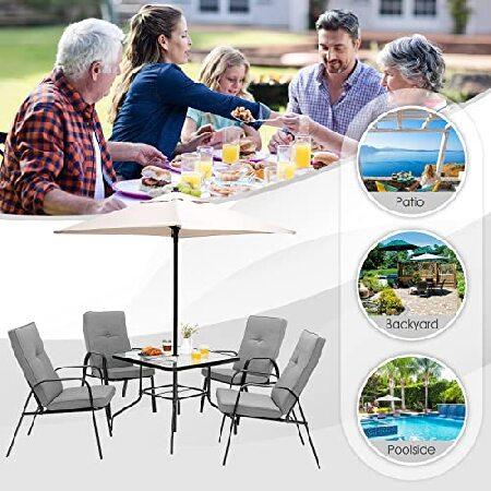 TANGKULA FT Patio Umbrella, Outdoor Table Market Umbrella with Quick-Release Button, Sturdy Ribs, Fade Resistant ＆ Waterproof Canopy, Sun並行輸入