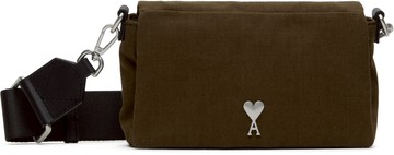 AMI Paris 卡其色 Canvas Ami de Coeur Lunch Box 单肩包