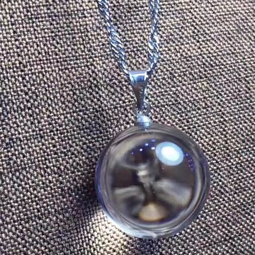 天然白水晶球吊墜女全凈體轉運球轉運珠項墜男士有求必應潮人飾品