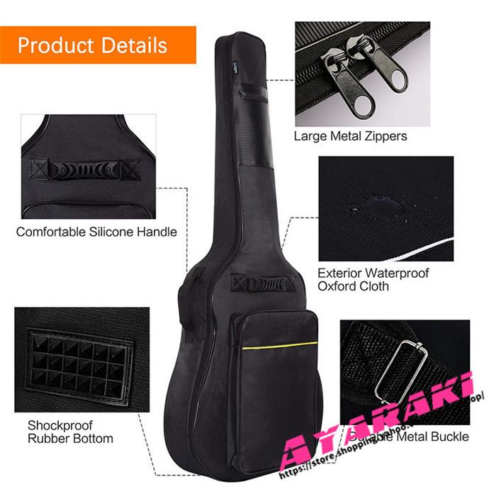 ギターケース ギグバッグ アコギケース  アコースティックギターケース41インチ クッション付き 2WAY リュック型 手提げ カバー