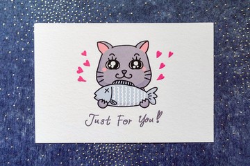 小彤畫集 - 貓咪 Just for you - 明信片