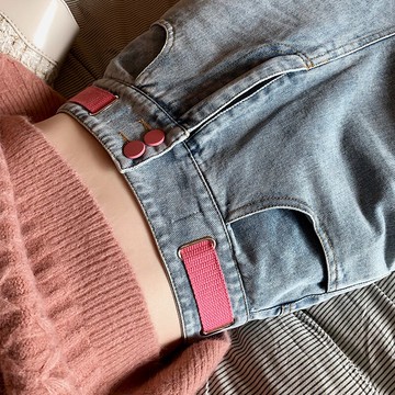 直筒寬松牛仔褲高腰破洞褲子女士夏季薄款年新款超顯瘦老爹褲