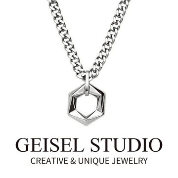 【GEISEL】六邊型矩陣項鍊 古巴鍊 中性項鍊 男生項鍊 潮款鈦鋼項鍊 不鏽鋼項鍊(B-088)