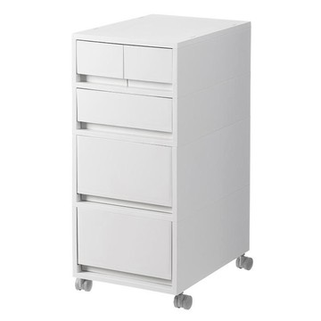 ONE HOUSE 麥樂移動式直角抽屜置物收納櫃 D組 2抽2矮1高 OH-R118-4  白色  27 x 37.5 x 49.5cm