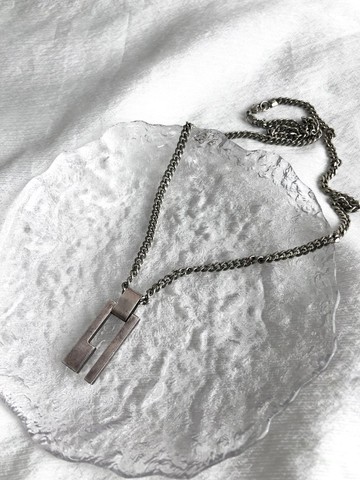 【日本直送 名牌中古包】GUCCI 古馳 項鍊 銀色 G 標誌 925 vintage 古著 h2i3y7