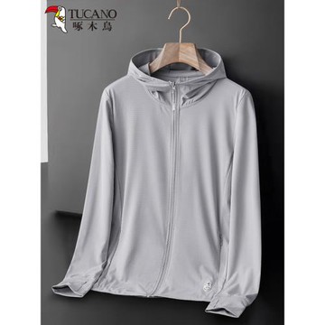 啄木鳥upf50+冰絲防曬衣男防紫外線超薄透氣釣魚防曬服女戶外套夏