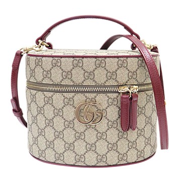 GUCCI 古馳 波爾多色 GG Supreme帆布 Ancora 肩背包 【二手名牌BRAND OFF】