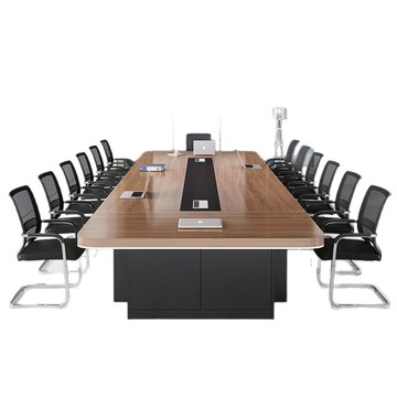 辦公家具新款大型會議桌長桌簡約現代辦公桌會議室桌椅組合圓新品[DD030109]