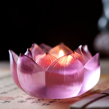 精品版琉璃蓮花燭臺 佛前酥油燈座供燈架長明燈 家用蠟燭燈供佛燈