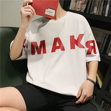 FINDSENSE H1 2018 夏季 圓領 短袖 印花 男 寬松 純棉 T恤 男 百搭 時尚  上衣