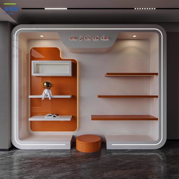 免運 可打統編 展廳烤漆展示臺發光展示櫃 形象墻商場樣品展示架網紅直播間背景櫃【MYG10291】