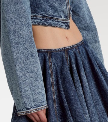 Alaïa Asymmetric cropped denim jacket