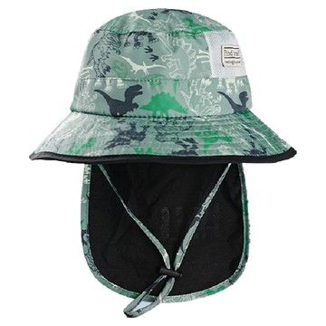 JAR 嚴選 兒童防曬遮陽漁夫帽 UPF50+ 物理防曬 速乾 透氣 護頸披肩  綠恐龍  均碼