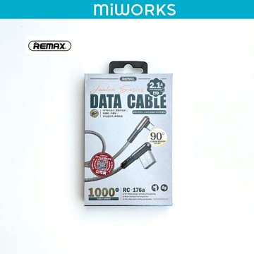 米沃 REMAX 充電傳輸線 RC-176A TYPE-C 90度彎頭鋅合金編織 抗扭轉快充線 交換禮物