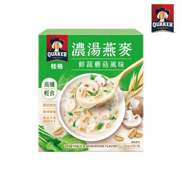 【QUAKER 桂格】濃湯燕麥-鮮蔬蘑菇風味 43g*5包/盒