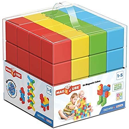 GEOMAG Premium Swiss-Made MagiCube 64-Piece Magnetic Stacking