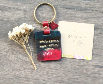 黑夜發光小星星皮革鑰匙圈 - 莫忘初心 (共4色可選擇)