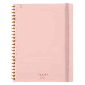 KOKUYO Sooofa 軟線圈筆記本 A5尺寸 16.7x21x1cm 80張 封面附夾筆缺口  粉色  1本