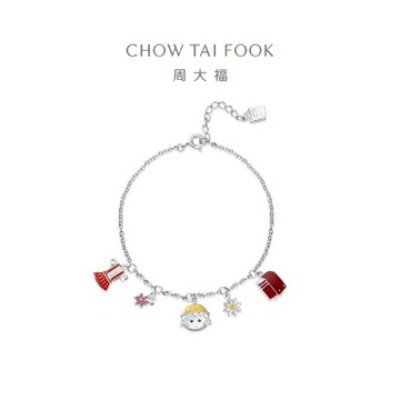 【周大福】櫻桃小丸子聯名款 可愛小丸子日常 925銀手鍊(鍊長16.25cm/網路限定款)