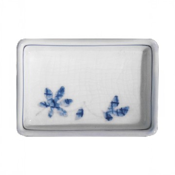 美濃燒 繪水仙千代口-日本製 醬料碟/調味碟 陶瓷餐具  白色 + 藍色  1入