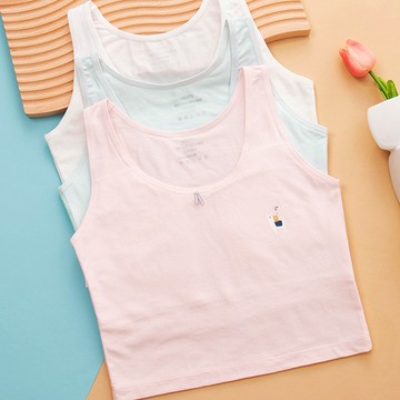【優貝選】小學生第一階段背心型少女內衣 成長內衣 學生內衣(三件組)