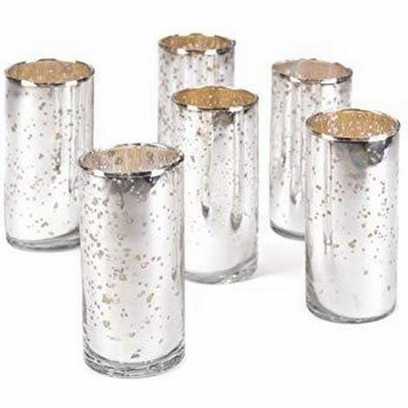 Serene Spaces Living アンティークシルバーシリンダー花瓶6個セット ビンテージスタイル ハンドメイド 水銀ガラス仕上げ 結婚式 パ 通販 Lineポイント最大0 5 Get Lineショッピング
