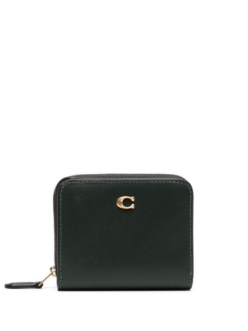 Coach - logo-plaque leather wallet - women - Calf Leather - One Size - Green
