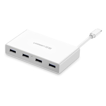 UGREEN 綠聯 4 Port USB3.0 Type-C PD集線器 30278 70mm 手機筆電通用款  白色  1個