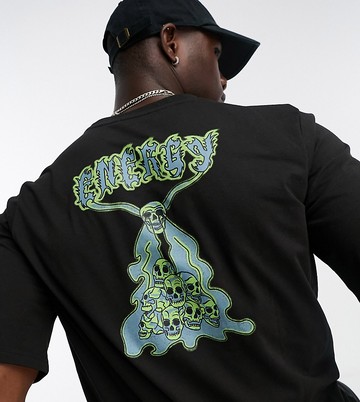 Bolongaro Trevor TALL oversized t-shirt with back print in black