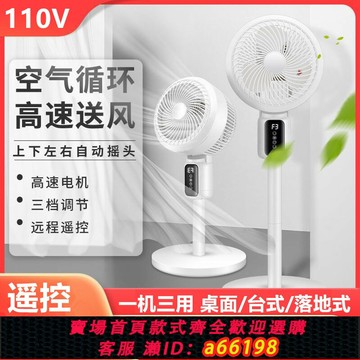 【台灣公司 可開發票】110V臺灣日本空氣循環扇渦輪對流電風扇家用宿舍小型搖頭臺式風扇