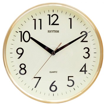 RHYTHM 日本麗聲時計 簡約金屬質感邊框掛鐘