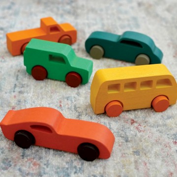 【美國 Mentari】繽紛經典車隊(木製玩具/玩具車)