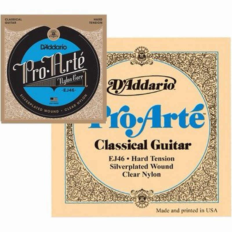 D'Addario(ダダリオ) クラシックギター弦 EJ46 アウトレット プロアルテ ハードテンション 1セット 6本 1弦 0285 - 6弦  044 ガット弦 ナイロン ギター弦 EJ-46 通販 LINEポイント最大0.5%GET | LINEショッピング