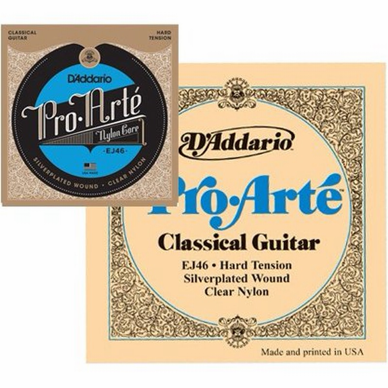 D'Addario(ダダリオ) クラシックギター弦 EJ46 アウトレット プロアルテ ハードテンション 1セット 6本 1弦 0285 - 6弦  044 ガット弦 ナイロン ギター弦 EJ-46 | LINEショッピング