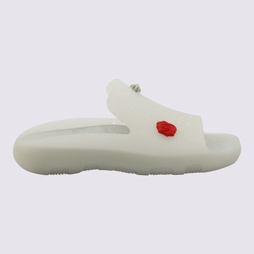 Burberry White Multicolour Rubber Stingray Slides