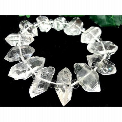 1点物 キラキラ 透明度バツグン ダイヤモンドの名前が付く水晶 Usaニューヨーク州ハーキマー地区産 天然石ブレスレット ハーキマーダイヤモンド 両頭 通販 Lineポイント最大get Lineショッピング