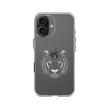 iPhone 17 Clear Case（相機按鈕） 透明 - Animal Silhouette / 動物剪影 - 幾何-動物系列/虎