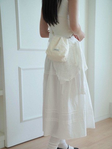 Jacquard Flower Chain Cross-body Bag [Ivory]