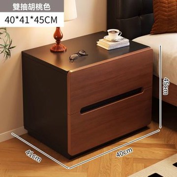 床頭櫃 中古風床頭櫃 床頭置物架 儲物床邊櫃子 床邊櫃 抽屜儲物 40cm雙抽床邊櫃