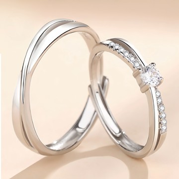 Sayaka 紗彌佳 925純銀鑲鑽造型對戒 愛的擁抱  直徑2cm  單一顏色